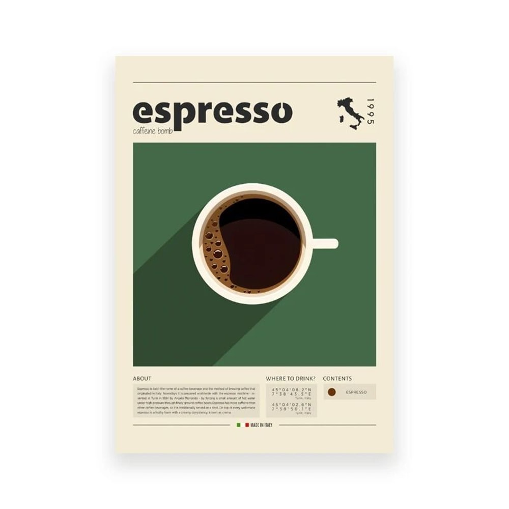 Modern Coffee Culture Art Print Espresso Latte Canvas Painting Minimalist Cafe Shop Kitchen Wal 7