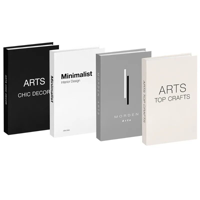 Nordic Designer Faux Book Set 4Pcs Aesthetic Coffee Table Decorative Books Minimalist Bookshelf D 17