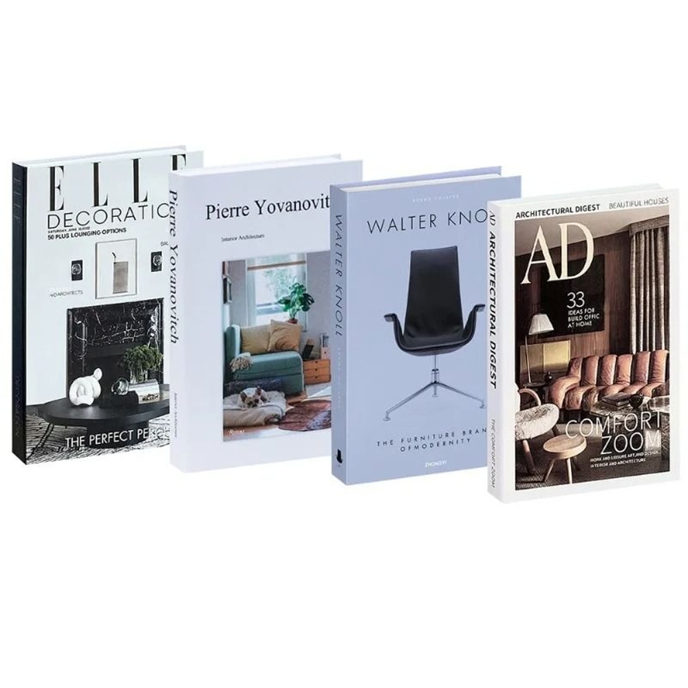 Nordic Designer Faux Book Set 4Pcs Aesthetic Coffee Table Decorative Books Minimalist Bookshelf D 8