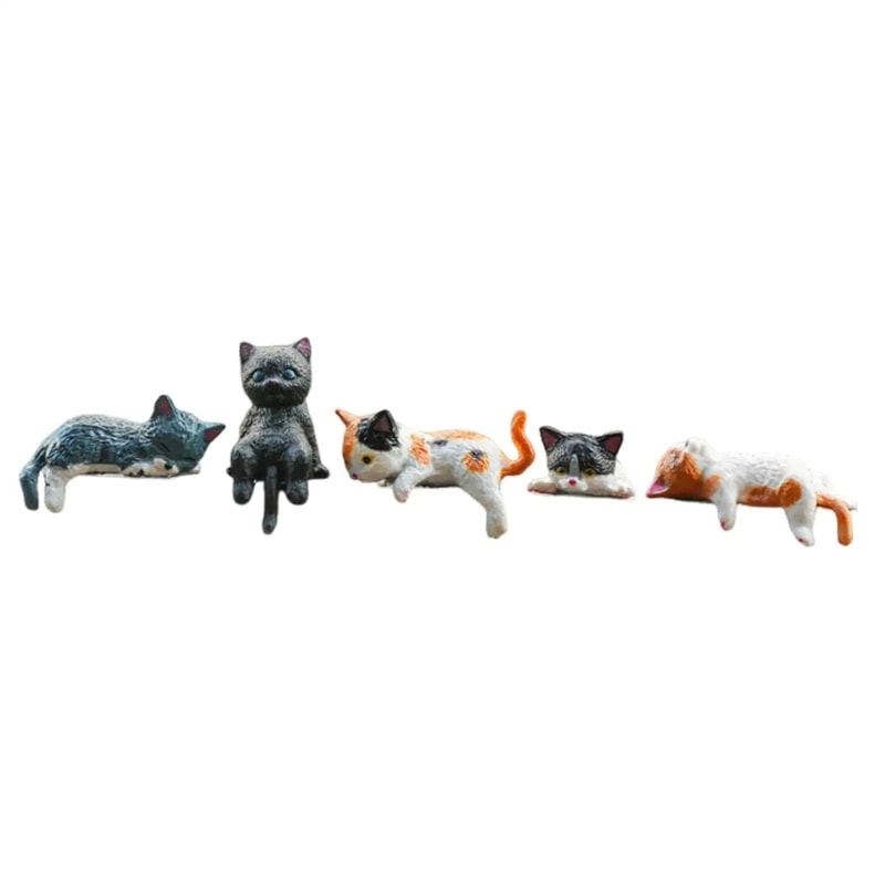 Miniature 3D Cat Monitor Figurine Zen Animal Desk Ornament Modern Computer Monitor Shelf Decorat 11