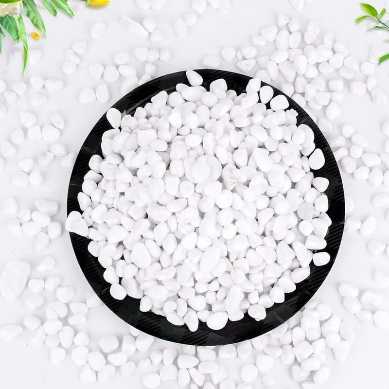 Natural Polished White Pebbles Decorative River Stone Marbles Zen Succulent Aquarium Foundation 2