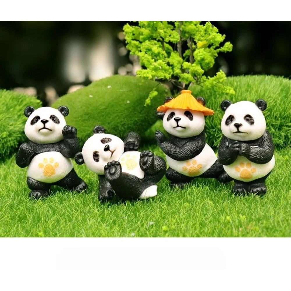 Miniature Kung Fu Panda Statue Zen Martial Arts Animal Figurine Fairy Garden Bonsai Desktop Deco 6
