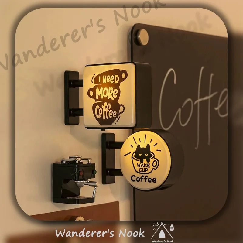Coffee Corner Magnetic Light Sign Miniature Glowing Neon Decor For Fridge Pegboard 2