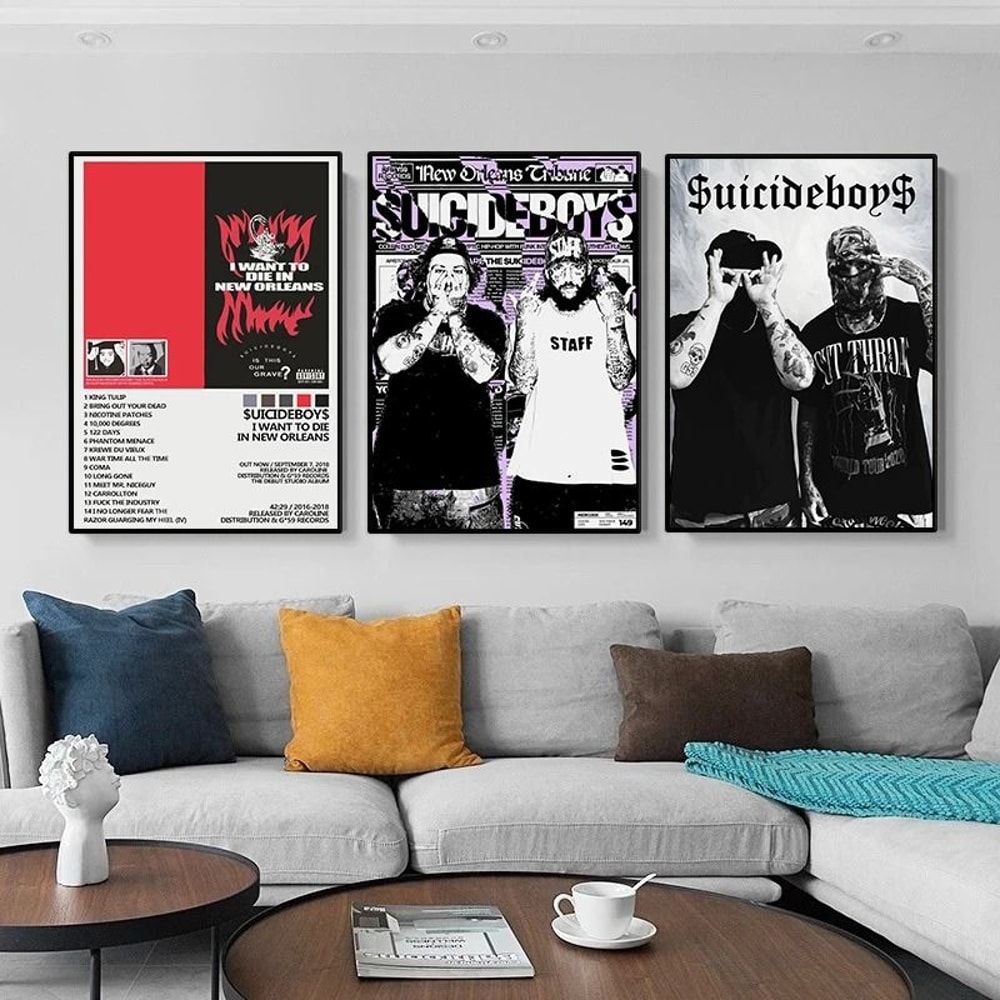 Suicideboys Band Album Poster Vintage Rap Hip Hop Canvas Art Modern Music Star Wall Decor For Hom 1