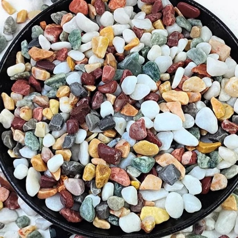 Natural Polished River Gravel Micro Landscape Stone Pebbles Mixed Color Aquarium Garden Decorati 0