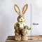 46cm HandWoven Straw Bunny Sculpture Rustic Easter Rabbit Ornament Artisan Holiday Statuette For 11