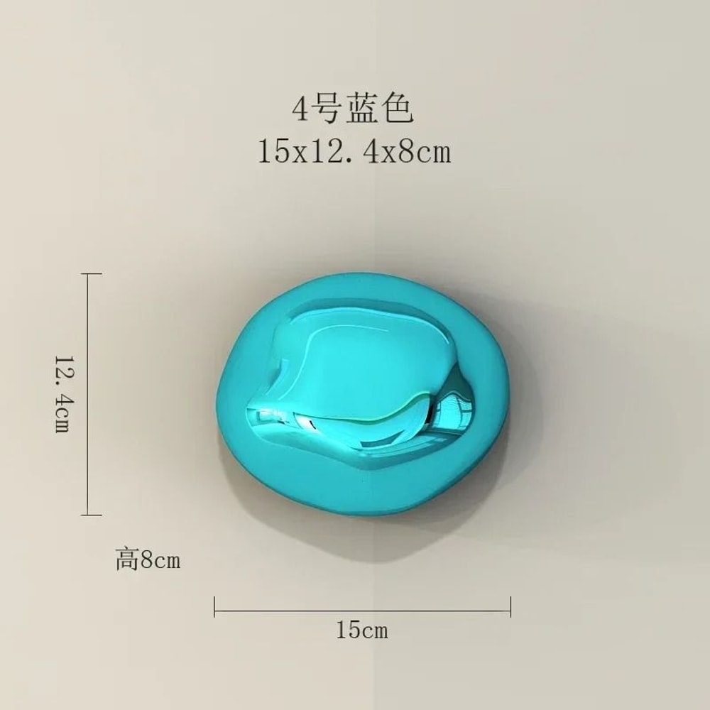 Modern Abstract Stone Wall Sculpture Electroplated 3D Rock Pendants Creative Background Art For L 9