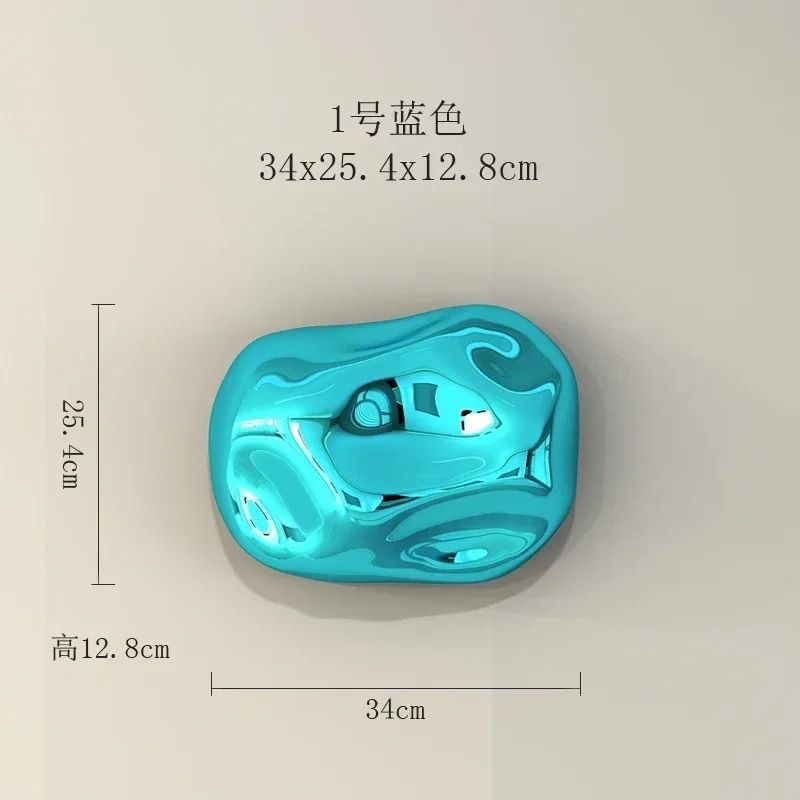 Modern Abstract Stone Wall Sculpture Electroplated 3D Rock Pendants Creative Background Art For L 12