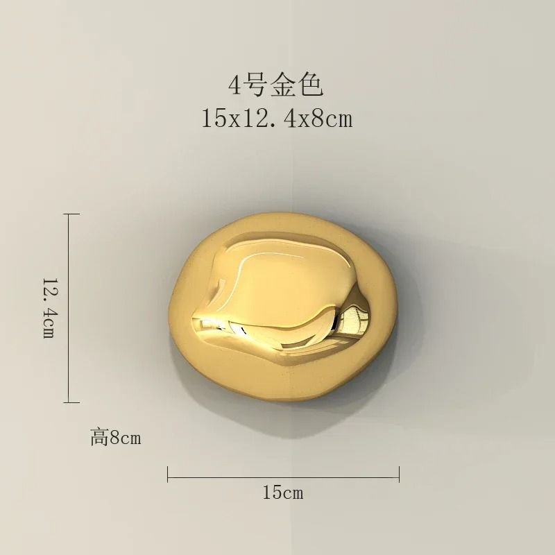 Modern Abstract Stone Wall Sculpture Electroplated 3D Rock Pendants Creative Background Art For L 14