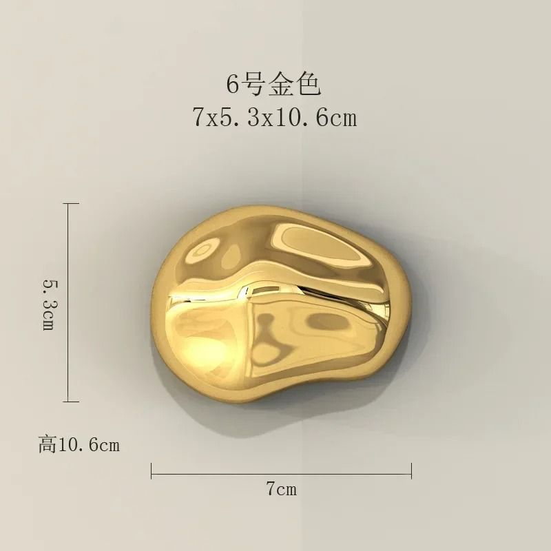 Modern Abstract Stone Wall Sculpture Electroplated 3D Rock Pendants Creative Background Art For L 6