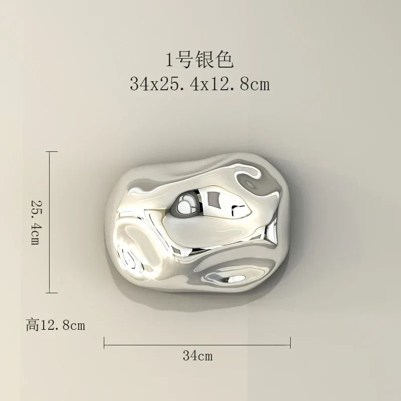 Modern Abstract Stone Wall Sculpture Electroplated 3D Rock Pendants Creative Background Art For L 23