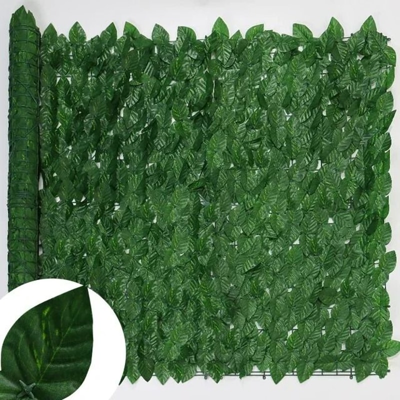Artificial Ivy Privacy Screen Expandable Faux Green Leaf Hedge UVResistant Outdoor Garden Balcon 16
