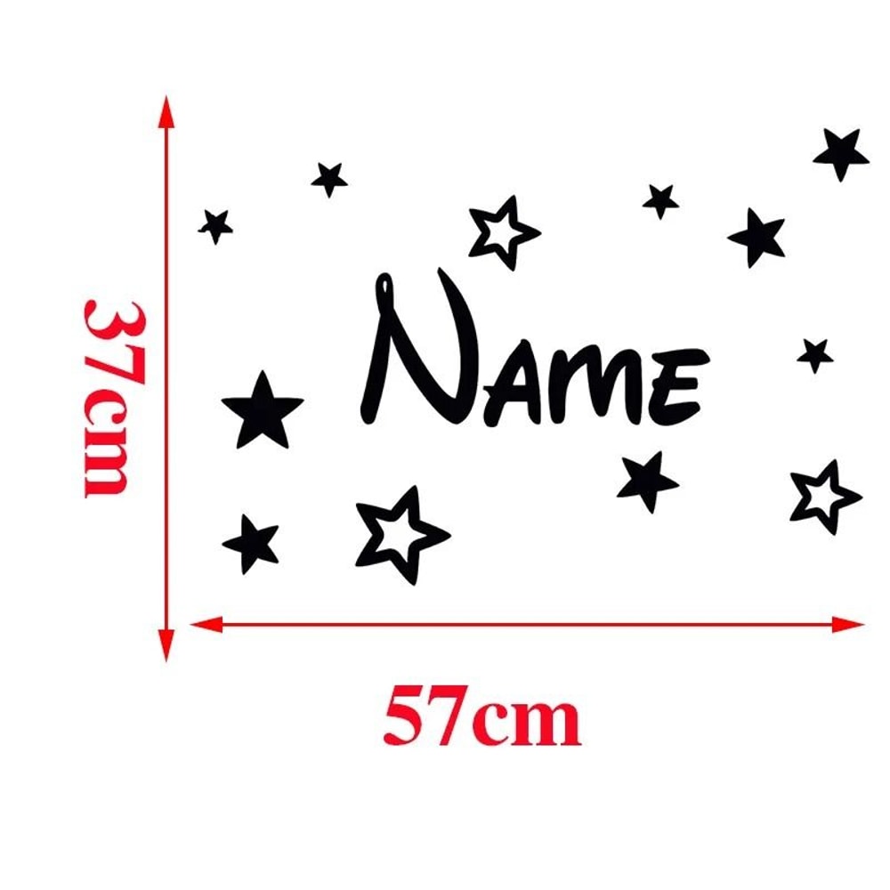 Custom Childrens Name Stars Decal Personalized Nursery Wall Art Bespoke Kids Room Vinyl Decor 5