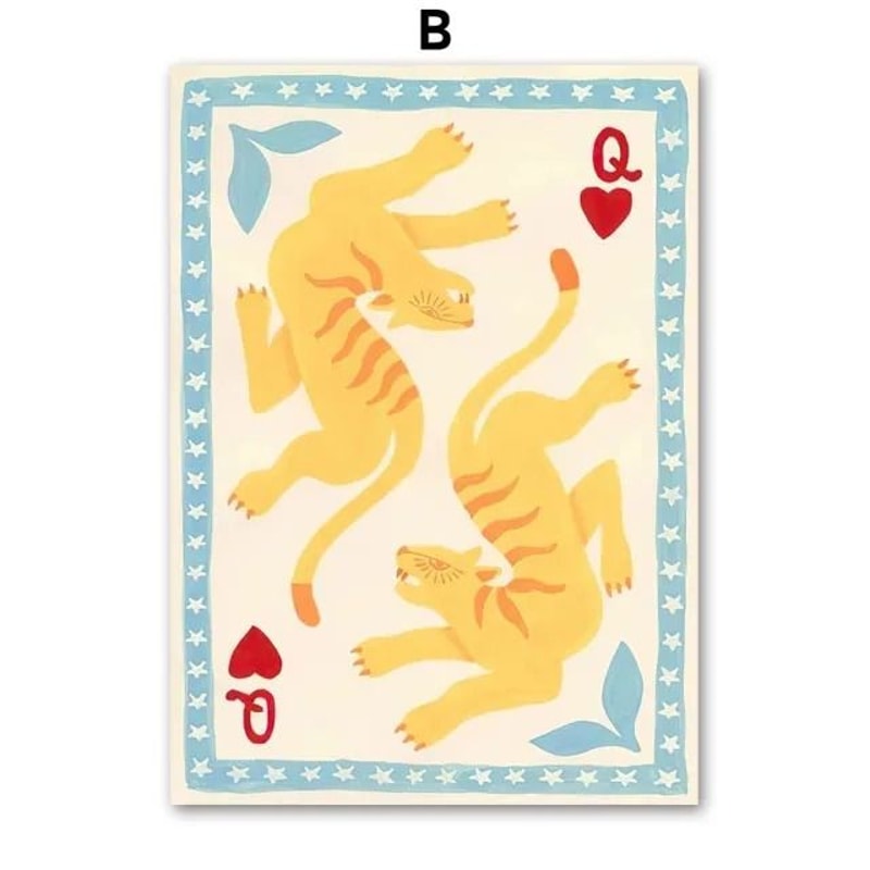 Abstract Colorful Life Canvas Art Crocodile Fish Retro Furniture Mural Modern Maximalist Living 6