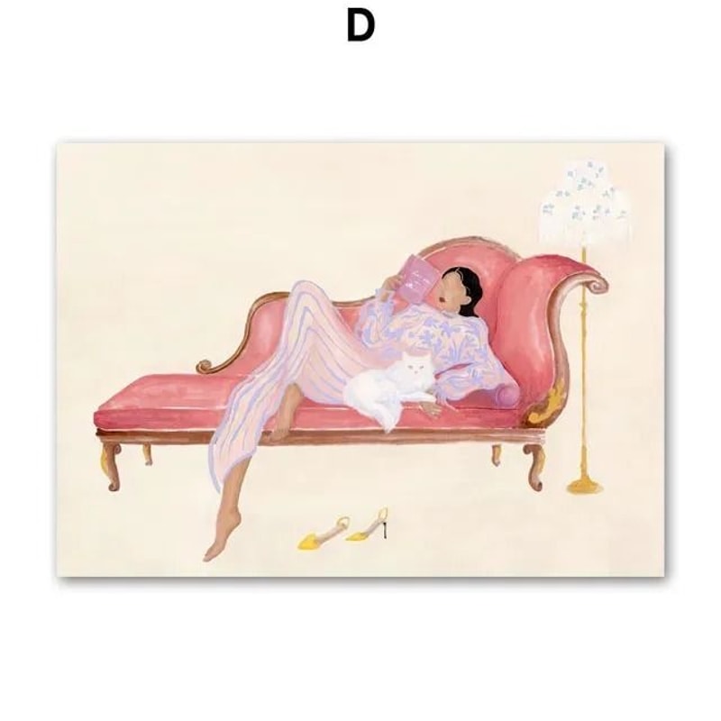 Abstract Colorful Life Canvas Art Crocodile Fish Retro Furniture Mural Modern Maximalist Living 8