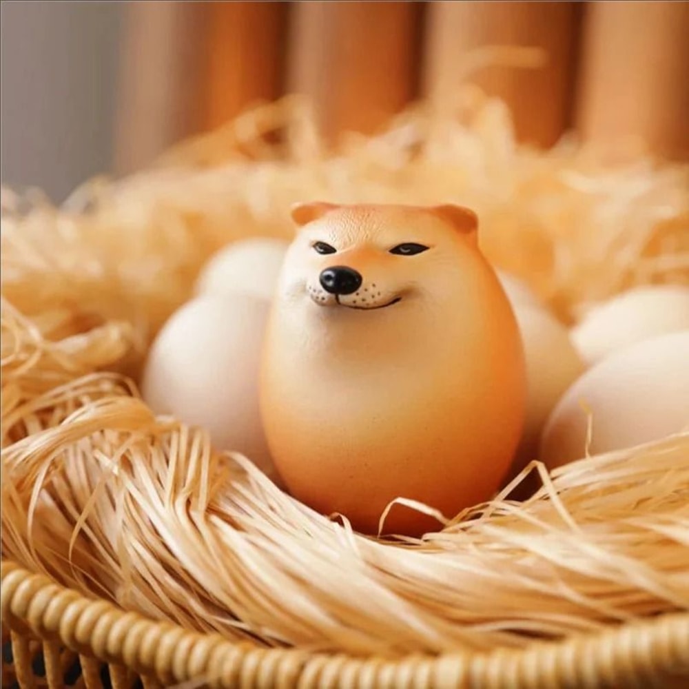 Shibako Shiba Inu Egg Sculpture Creative EggShaped Desk Decor Fun Union Dog Figurine For Home Of 4