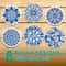 Blue Celadon Theme Wooden Coasters 6pc CeramicAesthetic Desk Mats Desktop Insulating Coffee Cup D 2