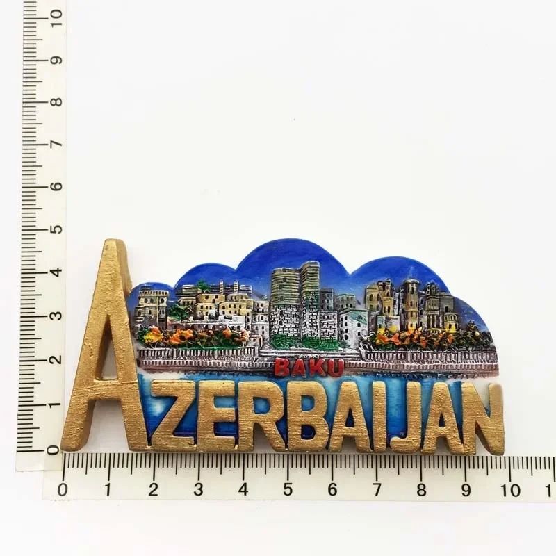Azerbaijan Baku 3D Resin Fridge Magnet Iconic Tourist Souvenir HandPainted Architectural Collecti 4