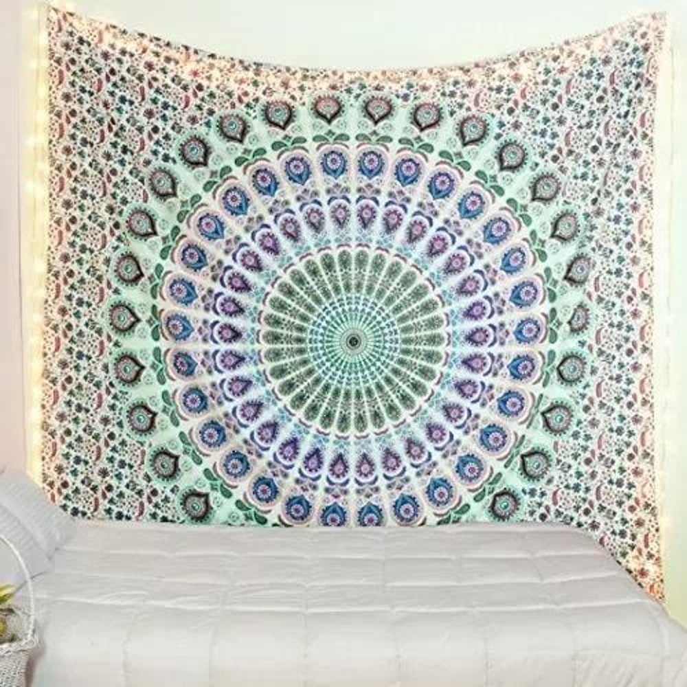 Hippie Mandala Bohemian Tapestry Indian Psychedelic Wall Mural Aesthetic Vintage Bedding Meditat 10