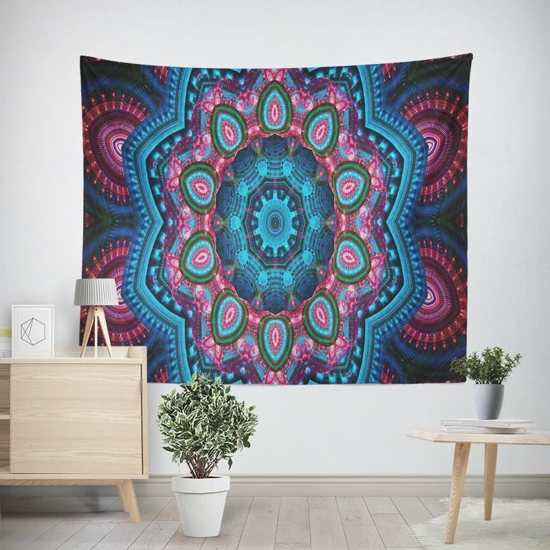 Hippie Mandala Bohemian Tapestry Indian Psychedelic Wall Mural Aesthetic Vintage Bedding Meditat 21