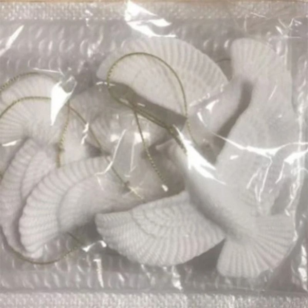 Ethereal White Dove Ornaments Set Of Hanging Pigeon Statues Professional Christmas Peace Festiva 5