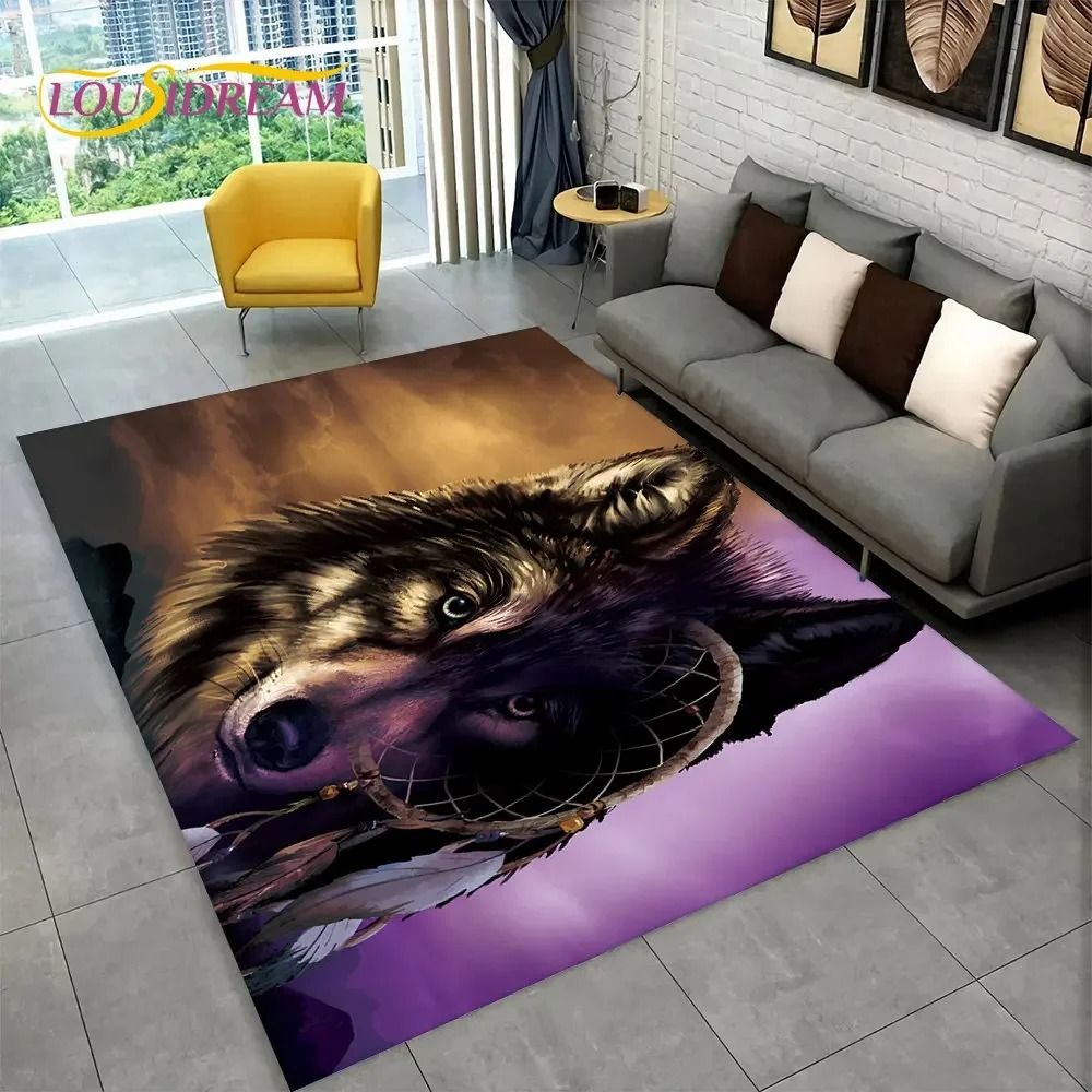 Apex Predator 3D Area Rug Majestic Lion Wolf Wildlife Carpet Professional NonSlip Luxury Floor A 14