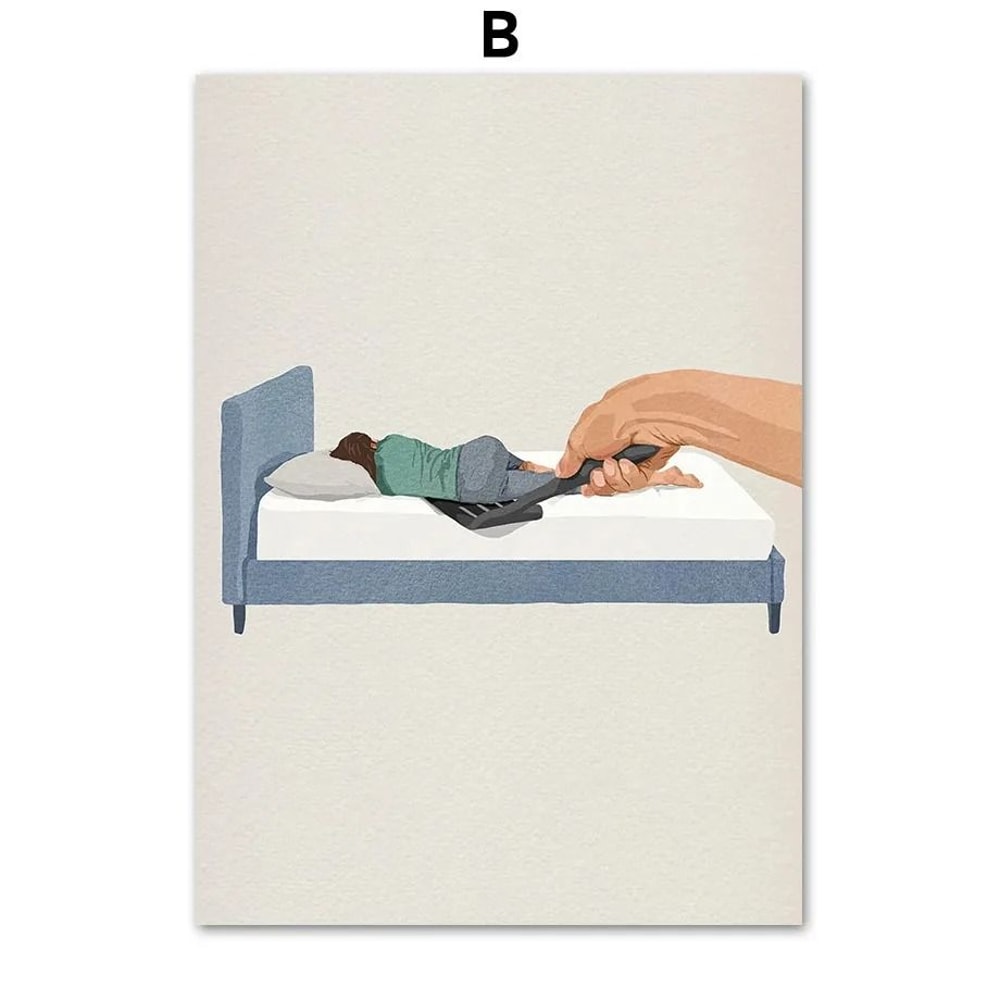 Nordic Laundry Room Canvas Art Washing Machine Hair Dryer Prints Professional Aesthetic Bathroom 7