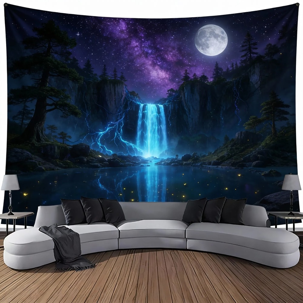 Waterfall Canyon Landscape Tapestry Ultra Large Nature Wall Hanging Professional Executive Home 6