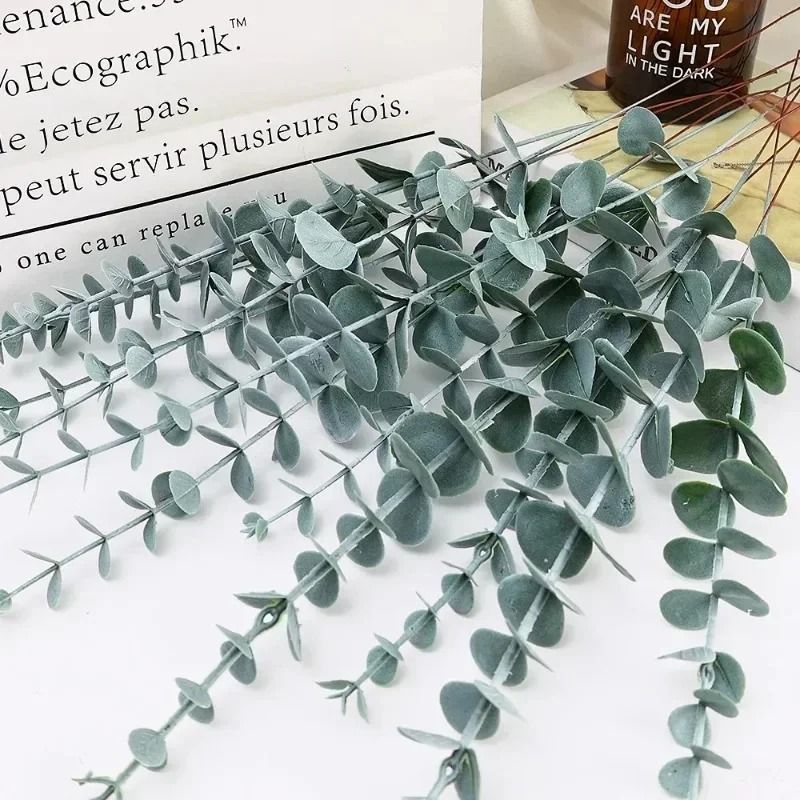 Artificial Eucalyptus Leaf Stems Silk Greenery Branches Professional Wedding Home Sanctuary Deco 3