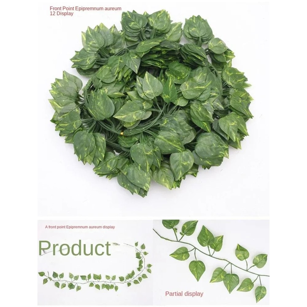 210cm Artificial Green Ivy Leaf Garland Professional Silk Wall Hanging Vine For Garden Weddings 8