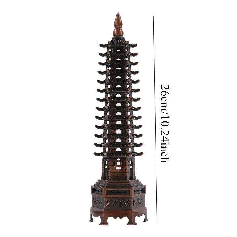 Feng Shui Wenchang Pagoda Statue 3D Zinc Alloy Tower Craft Executive Home Office Wisdom Success 11