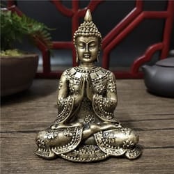 thai meditation buddha statue | bronze resin feng shui sculpture | professional executive zen sanctuary decor