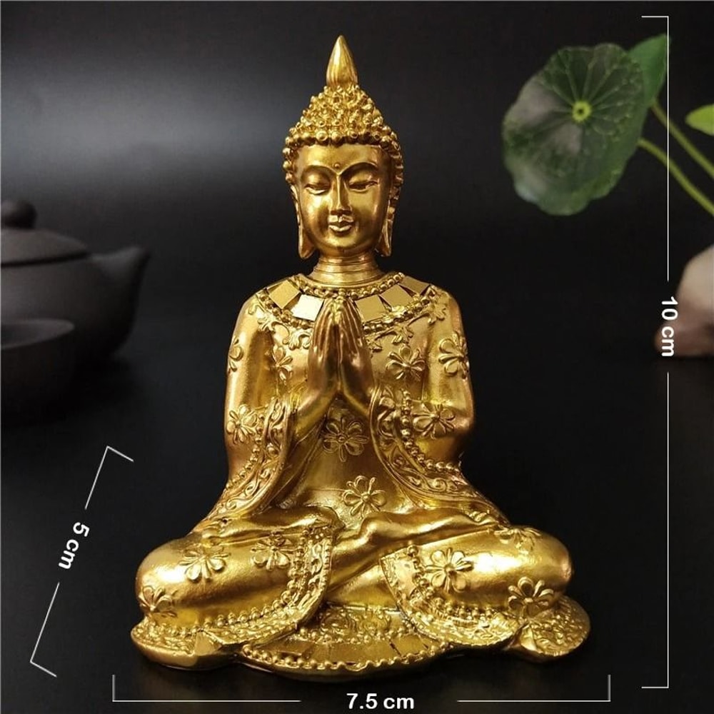 Thai Meditation Buddha Statue Bronze Resin Feng Shui Sculpture Professional Executive Zen Sanctua 9