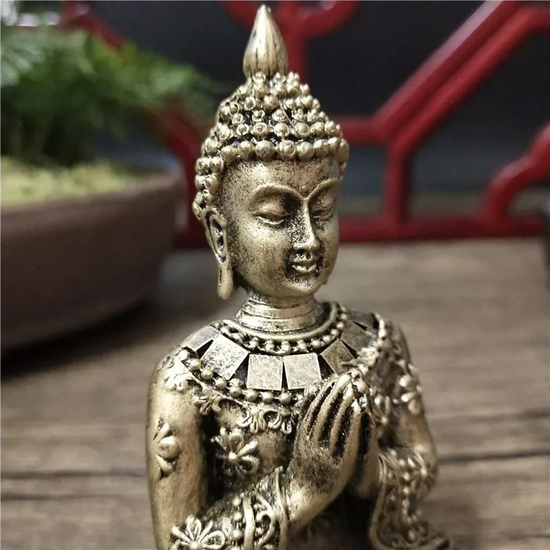 Thai Meditation Buddha Statue Bronze Resin Feng Shui Sculpture Professional Executive Zen Sanctua 4