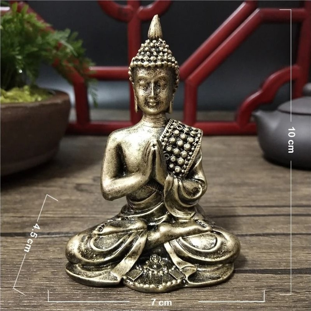 Thai Meditation Buddha Statue Bronze Resin Feng Shui Sculpture Professional Executive Zen Sanctua 8