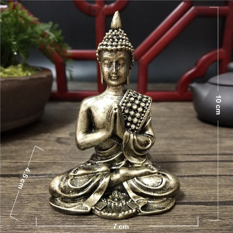 Thai Meditation Buddha Statue Bronze Resin Feng Shui Sculpture Professional Executive Zen Sanctua 8