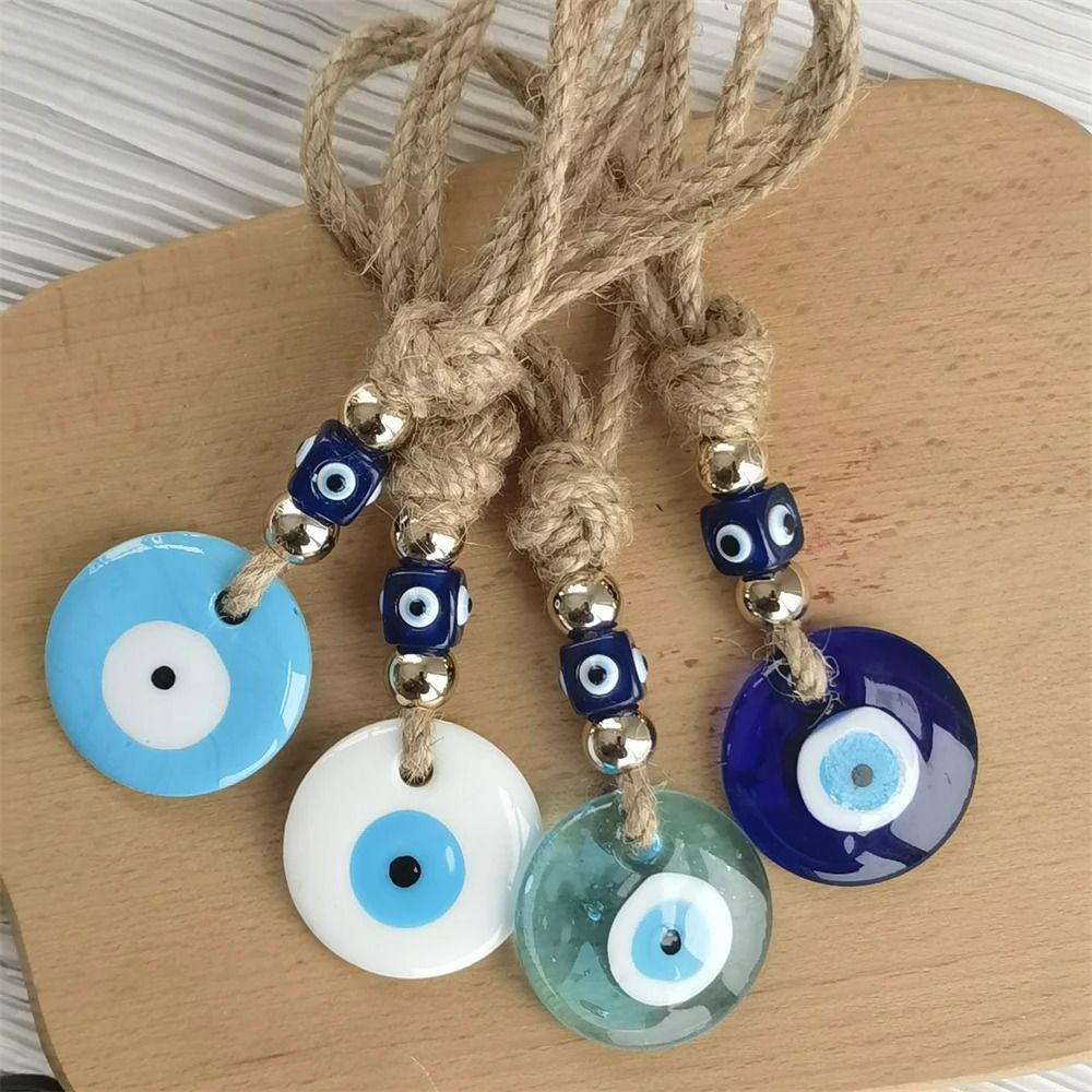 Handcrafted Blue Evil Eye Charm Glass Nazar Wall Hanging Executive Protection Sanctuary Home Dec 3