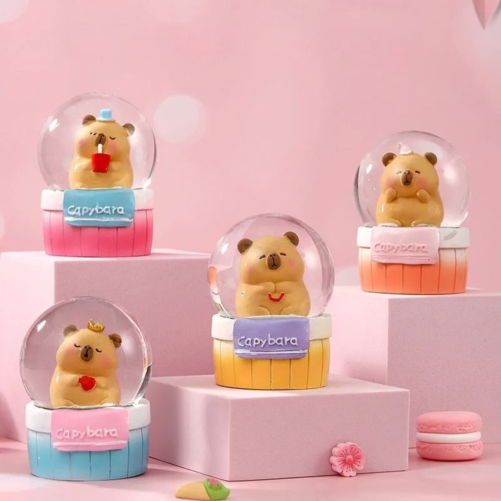 Capybara Luminous Crystal Ball 3D Mini Animal Desktop Ornament Executive Office Nursery Sanctuar 6