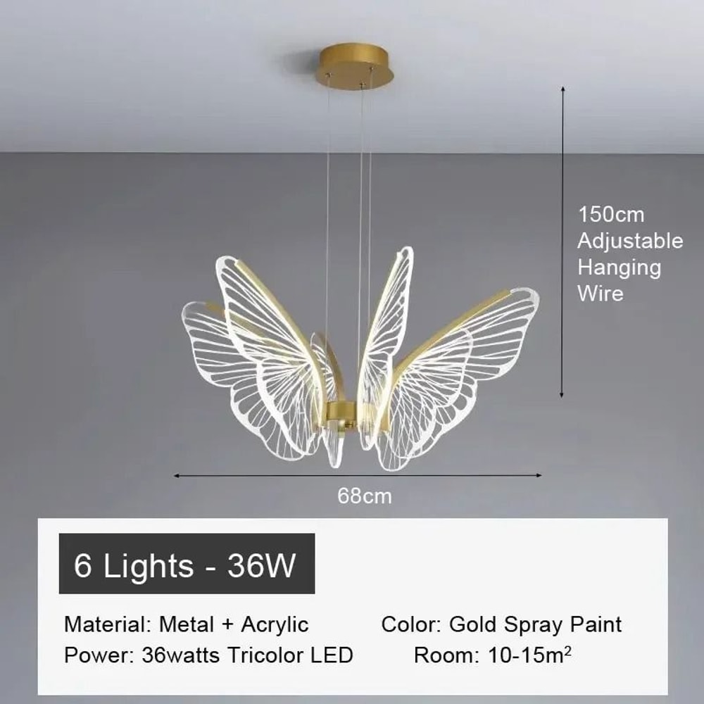 Minimalist Butterfly Chandelier Creative Acrylic Hanging Light Executive Living Room Kitchen Isl 10