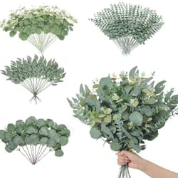 artificial eucalyptus leaf stems | premium greenery bouquet | executive wedding & living room sanctuary decor