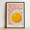 French Breakfast Canvas Poster Lemon Wine Oyster Art Print Executive Kitchen Dining Sanctuary D 24