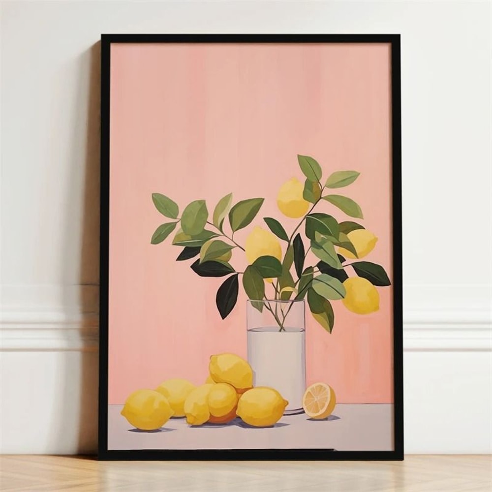 French Breakfast Canvas Poster Lemon Wine Oyster Art Print Executive Kitchen Dining Sanctuary D 27
