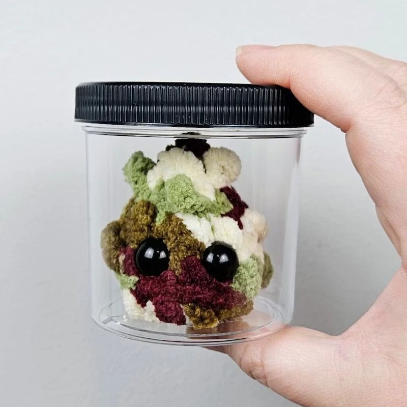 Handcrafted Little Weed Nugget Plush Artisanal Stuffed Toy In Display Jar Executive Lifestyle Cr 3