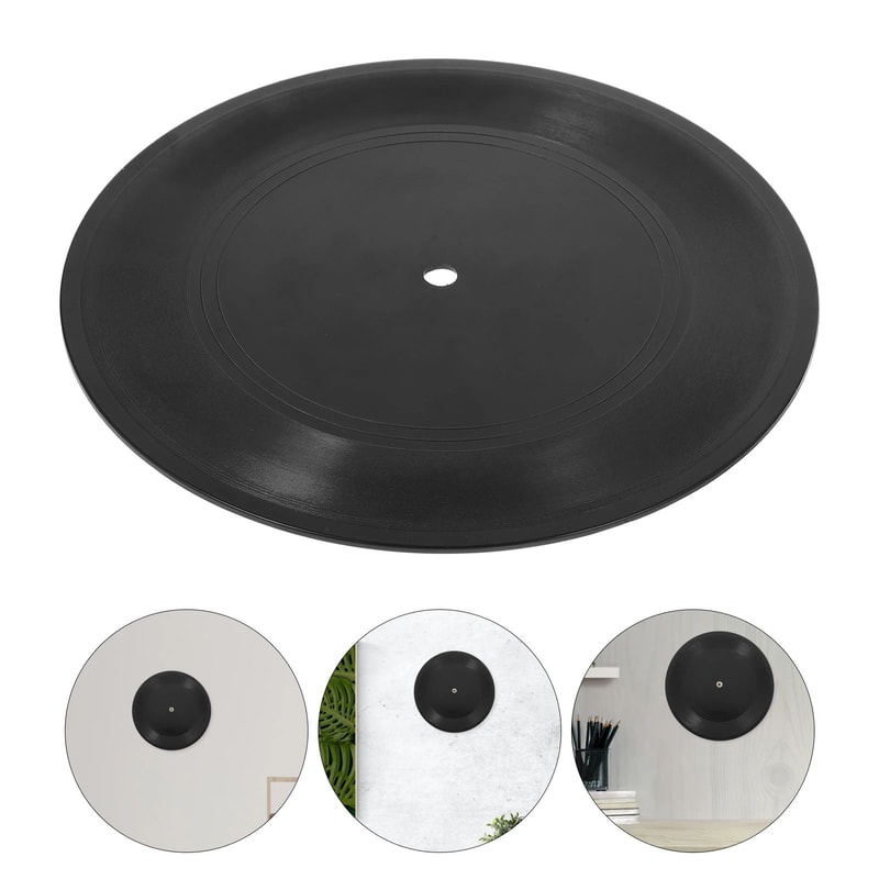 Simulated Vinyl Disc Wall Art Professional Grooved Record Ornament Executive Music Lounge Studio 4