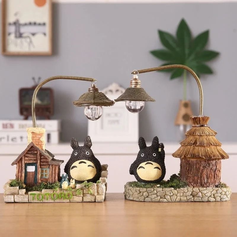 Anime Wooden Grass House Night Light Whimsical Desktop LED Ornament Executive Studio Office Sanc 0