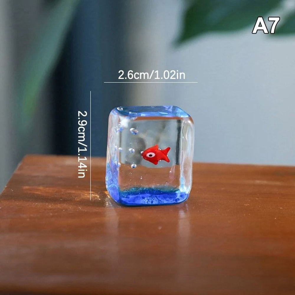 Handcrafted Glass Pocket Fish Vibrant Miniature Aquatic Ornament Executive Desktop Office Sanctu 9