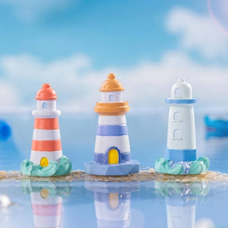 Miniature Lighthouse Ocean Statue Resin Craft Maritime Ornament Executive MicroLandscape Sanctuar 3