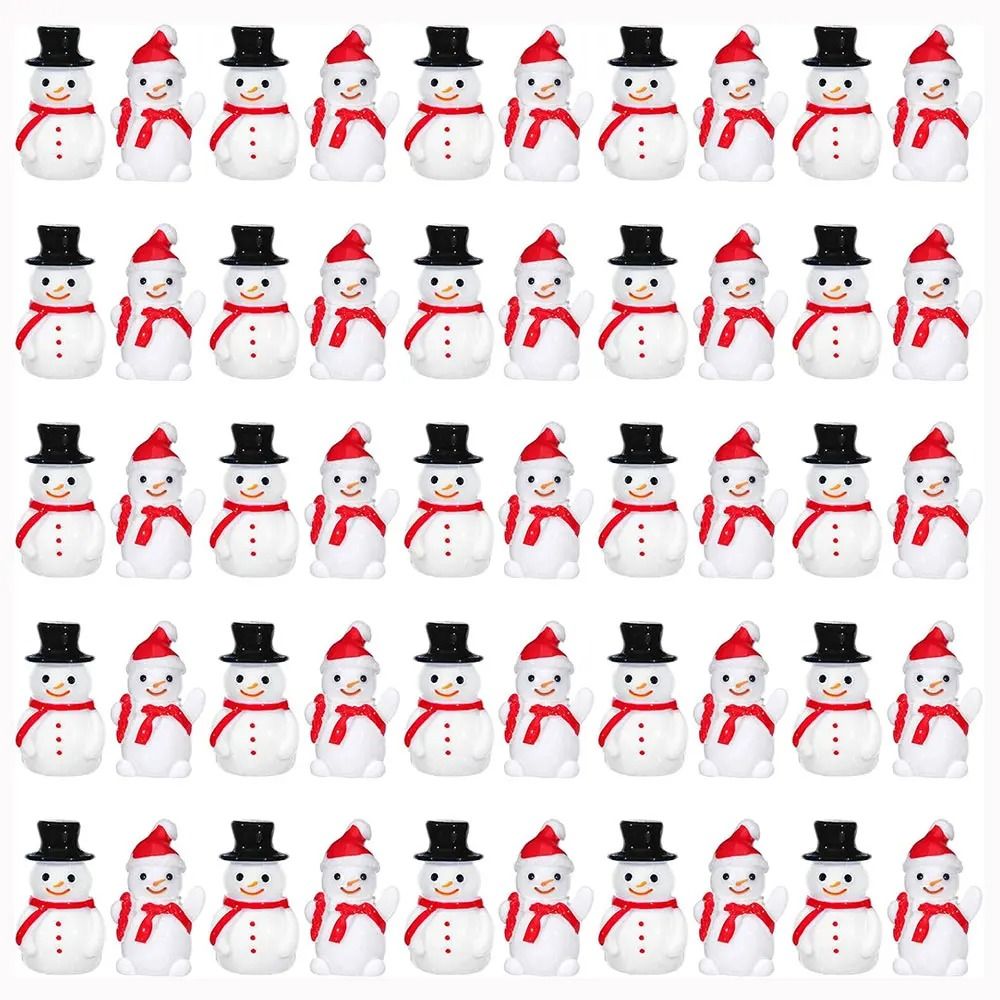 Miniature Resin Snowman Set Festive Winter Landscape Ornament Executive Holiday Studio Sanctuary 0