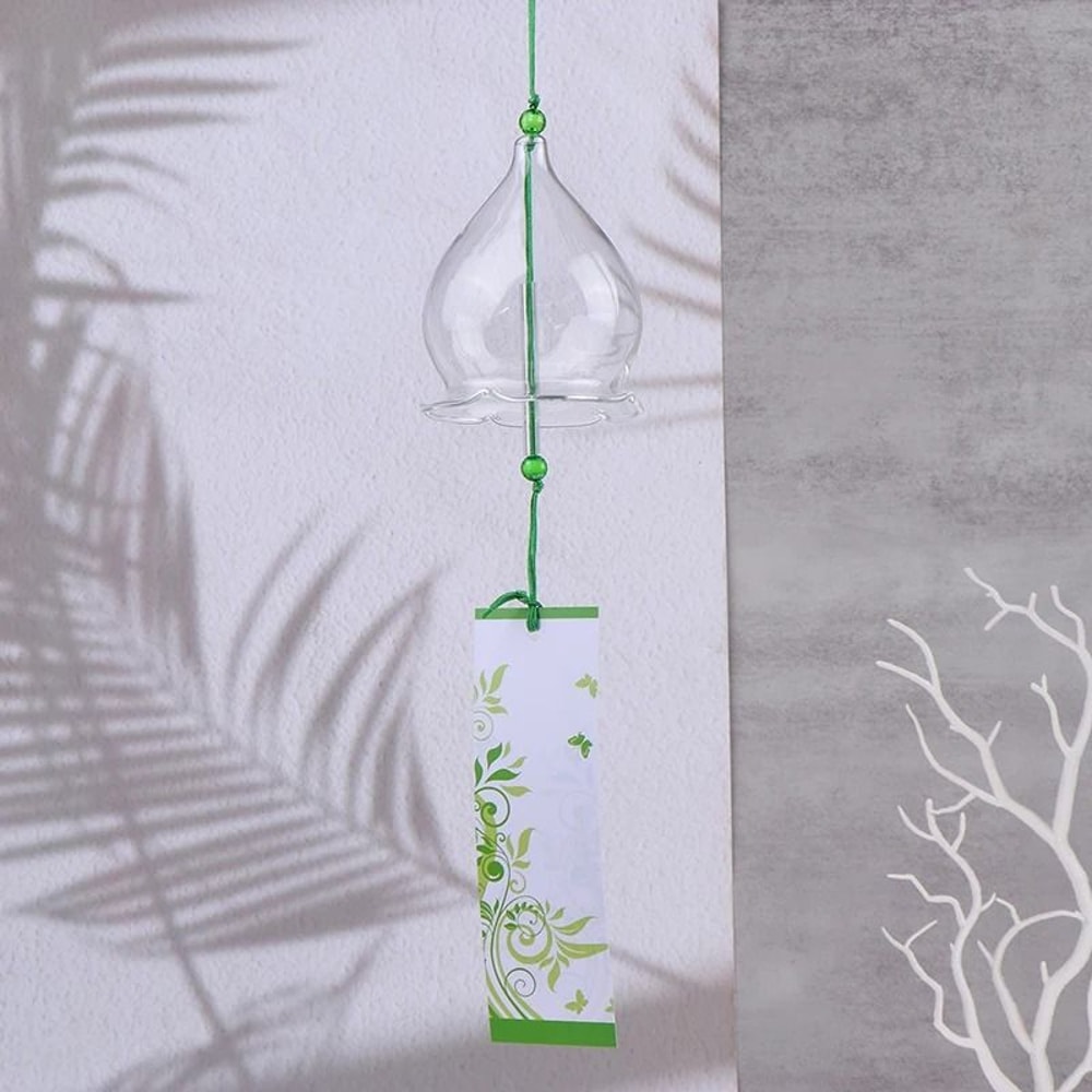 Japanese Glass Wind Chime Transparent Garden Wind Bell Executive Outdoor Studio Sanctuary Decor 8