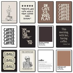 skeleton coffee line art canvas | minimalist cafe wall decor | executive kitchen & coffee bar sanctuary art